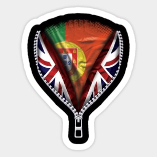 Portuguese Flag  Portugal Flag zipped British Flag - Gift for Portuguese From Portugal Sticker